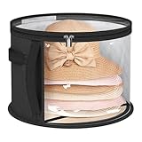 Misaakoeq Große Hutbox - Großraum Transparente Hutbehälter Zur Aufbewahrung - Stapelbare Aufbewahrungsbox Mit Deckel Und Tragegriff Für Kleidung Stiefel Mützen Display - Schlafzimmer Studentenzimmer
