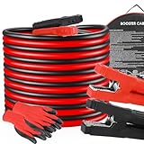 MAMIZO 6m 50mm² 3000A Überbrückungskabel, Startkabel Set Starthilfekabel, 12V/24V, den Schnellstart, mit Schutzhandschuhen, für PKW LKW kupferbeschichteten Aluminiumkabeln Starthilfekabel (6M)