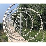 Stacheldraht, Ziehdraht Aus Verzinktem Stahldrahtband Mit Stacheldraht Ziehdrahtzaun Für Bauernhof, Zaun, Garten, Fabrik – Sicherheitswarnung(30m/98.4ft)