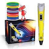 The Italian Home® 3D-Stift Plus + PLA-Filamente 20 Farben (4 fluoreszierend) + Anleitung auf Italienisch und illustrierte Anleitung als Gratis, professioneller 3D-Stift, nützliche Dinge, Geschenkideen