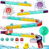 Badespielzeug, 44 Stück DIY Kugelbahn Badewannenspielzeug ab 3 4 5 6 Jahre, Badewannen Spielzeug Kinder, Wasserspielzeug Kinder Badespielzeug mit Saugnäpfe, Badespaß Geschenk Mädchen Junge ab 3