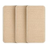 3 Stück Kratzmatte Katze,Kratzbretter Katze Sisal,50x25cm,Katzen Kratzbrett,widerstandsfähig,Geeignet für Sofamöbeltüren,um Katzenkratzern vorzubeugen und Teppiche und Wände zu schützen(Holzfarbe)