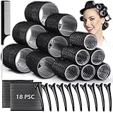 GeeRic selbsthaftende Lockenwickler,33 Stücke Lockenwickler Set Haftwickler in 3 Größen (44 mm, 36 mm, 25mm) Praktische Klettwickler für stylische Frisuren 12 Stücke Entenschnabel Schneiden Clipsfür