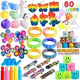 JOYIN 60 Stücke Kindergeburtstag Mitgebsel Set, Popular Fidget, Partyspielzeuge, Goodie Bags Fillers für Kindergeburtstag Gastgeschenke, Give Aways Kindergeburtstag Klassenzimmer Preise