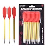 ELONG OUTDOOR Aluminium Armbrust Bolzen Pfeile 6,3' Stahl Jagdspitzen Spitzen Jagdpfeile Mini Armbrust Bolzen Jagd Ziel Praxis (Packung mit 12)