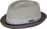 CHILLOUTS Paea Hat - Pork Pie Hut Herren/Damen, 100% Papierstroh, Unisex Sommer Trendhut, Adjustable, S-M/L-XL, grau