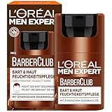 L'Oréal Men Expert Bart & Haut Feuchtigkeitspflege für Männer, Feuchtigkeitscreme für den 3-Tage-Bart, Gesichtscreme für Herren mit holzigem Duft und ätherischem Zedernholzöl, Barber Club, 1 x 50 ml