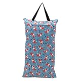 DECOMELODY wasserdichte Windeltasche mit Reißverschluss Wiederverwendbare Nasstasche für Nasse Wäsche Leichter Organizer für Unterwegs Geeignet für Reisen Camping und Alltag Cartoon Design