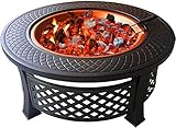 ZJFHEYUO Outdoor-Party-BBQ-Feuerstelle, Grill, Outdoor-Party-BBQ-Feuerstelle mit BBQ-Grill-Regal, Outdoor-Garten-Terrassenheizung