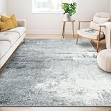 Guchuang Bedding Teppich Wohnzimmer 160x230cm, Graugrün Teppich Vintage Meliert Verwischt Design Kurzflor Teppich, Waschbar rutschfest Teppich für Schlafzimmer