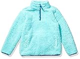 Amazon Essentials Mädchen Sherpa-Fleece-Jacke Viertelreißverschluss, Aquablau, 11-12 Jahre