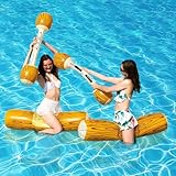 Aufblasbare Pool Spielzeug Erwachsene Battle Log Raft, 4 Stück Aufblasbares Wasserspielzeug mit Aufblasbare Kampfbalken, für Poolparty Wassersportspiele Strand Pool