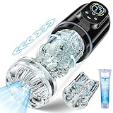 Elektrischer Masturbator Sex Spielzeug für die Männer, Masturbieren für Männer Handfrei mit 7 Modi Saugen & Vibrieren & Schieben & Rotieren und Lecken Sex Toys Taschenmuschi Sexspielzeug Masturbatoren