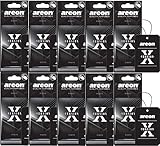 Areon X Auto Lufterfrischer Party Anhänger Aufhänger Spiegel Duft Autoduft Schwarz Pappe 2D (Set Pack x 10)