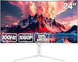 CRUA24 Zoll Monitor White, 100Hz, FHD,5ms(OD) mit Lautsprecher, Adaptive-Sync, sRGB110%, Eye-Care PC Bildschirm mit HDMI Ports