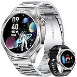 MEGALITH Smartwatch Herren Wasserdicht Uhren: Fitness Outdoor 113+ Sport Schrittzähler Tracker Fitnessuhr - Pulsmesser Blutdruck Silber Smart Watch Männer Android iOS