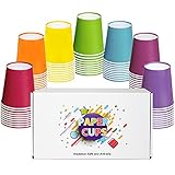 ENSINE 70 Stück Pappbecher, 250 ml, Pappbecher bunt Einwegbecher, Partybecher Recycelbare Pappbecher Campingbecher für Party,Kinderheimwerker, Kaffee, heiße und kalte Getränke Halloween, Weihnachten