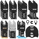 JOEJONI 27 tlg Multitool Sägeblätter Set, Universelles Multitool Zubehör, Oszillierendes Zubehör Set, für Fein Multimaster, Ryobi, Milwaukee, Bosch, Dremel, Dewalt, Rockwell, Makita and More