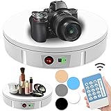 Drehteller Elektrisch, 360 Grad Professioneller Drehscheibe Elektrisch Für Die Fotografie, 30 cm mit Fernbedienung für Produktfotografie, Schmuck Display, Shop Ausstellungsstand (Weiß)