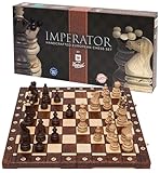 Schach aus Holz Imperator - 52 x 52 cm Geschenkverpackung - Schachbrett & Schachfiguren Edel aus Holz