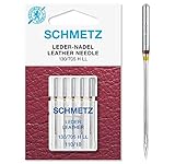 SCHMETZ Nähmaschinennadeln | 5 Leder-Nadeln LL | 130/705 H LL | Nadeldicke 90/14 | auf allen gängigen Haushaltsnähmaschinen einsetzbar | geeignet für das Vernähen von Leder
