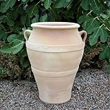 Palatina Werkstatt griechische Terracotta Amphore Olea 50cm - 100% Handgefertigt - Die ideale winterfeste Amphore für den Garten- Innenbereich & Amphorenliebhaber