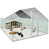 idmarket – Laufstall Hühnerstall 12 m² Park, Drahtgestell, aus verzinktem Stahl