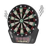 Elektronische Dartscheibe, 2.7w Wandmontiert Dartboard, Dartautomat für 1–16 Spieler, mit 4 LED-Bildschirmen, 6 Darts und 24 Dartköpfe, für Wohnungen, Bars, Restaurants und Spielzentren, 44x50.5cm