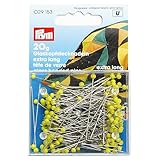 Prym Glaskopfstecknadeln 20 g, Stahl, 0,60 x 43 mm, gelb Glaskopfnadeln, 0,60 x 43mm, 20g, 43 x 0,6mm