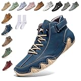 Snrtevu Velaris Barfussschuhe, Alpaca Barfuss Schuhe Damen, Barfuss Wanderschuhe Damen Zur Wasserdicht Atmungsaktiv rutschfest Fur Alltag Spaziergange Gesunden Laufkomfort (Dunkelblau,38)