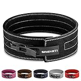 Premium Gewichthebergürtel KDK Gürtel aus Rindsleder mit Schnalle, Weightlifting Lever Belt für Fitness Powerlifting Krafttraining Bodybuilding, mit 8.5cm / 10cm Höhe, Frauen und Männer (Schwarz, M)