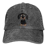 Casual Tennis Skate Baseballmützen Sonnenblende Hut Pure Color Dad Hats Cute Black and Tan Smooth Coated Dackel Damen Hut Sonnenblende Baseball Caps Animal Peaked Cap
