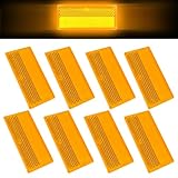 XINFAQAQ 8 Stück Reflektoren Selbstklebend Katzenaugen Reflektor Rechteckig Rückstrahler 70 x 30 mm Erhältlich in DREI Farben für Torpfosten Zäune LKW RV Wohnwagen