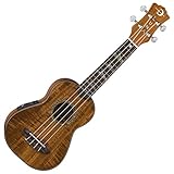 Luna UKE Ukulele HTS Koa Ukulele High Tide Sopran-Ukulele mit Vorverstärker, Koa
