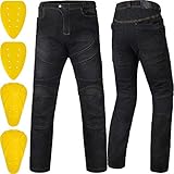 ILM Motorrad-Hose für Herren, CE-gepanzert, Motocross-Reitausrüstung, Jeans, Motorrad-Abenteuer, Touring-Hose, BJN01, Grau