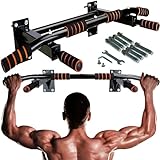 Retoo Klimmzugstange Wandmontage Rutschfeste Griffe bis 100kg Belastbar aus Stahl, Stabil Pull Up Bar, Trainings Halterung mit Multifunktionen für Heimturnhalle & Krafttraining