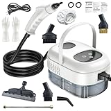 Dampfreiniger,2500W Mehrzweck-Dampfreiniger Handgerät,1000ml Handdampfreiniger Elektrischer Dampfreiniger mit 6 Geschwindigkeiten einstellbar für Zimmer Boden,Sofa,Fliesen (weiß)