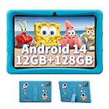 BESTTAB Kinder Tablet 10 Zoll Android 14, 12GB RAM+128 GB ROM（1TB TF, Octa Core Tablet für Kinder 5100mAh Langer Akkulaufzeit, Stoßfest,Lern Apps iWawa, WiFi 6, Kinderfreundlich, Elternkontrolle