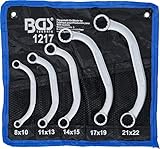 BGS 1217 | Starter- und Blockschlüssel-Satz | 5-tlg. | 8 x 10 - 21 x 22 mm | inkl. Tetron-Rolltasche | CV-Stahl