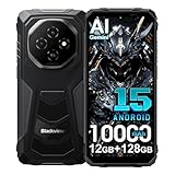 Blackview Fort 1 Android 15 Outdoor Handy ohne Vertrag 2025, 12GB+128GB/2TB Outdoor Smartphone 4G, 16MP AI Kamera, 6.56' HD+, 10000mAh, IP68 Wasserdicht Baustellenhandy,NFC,OTG,GPS,FM,5G WiFi,Grün