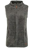 OXMO OXTheri Damen Weste Fleece Outdoor Weste mit Stehkragen Eingrifftaschen Reißverschluss Regular fit, Größe:M, Farbe:CASTLEROCK (799486)