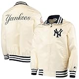 Herren Basketball NY Yanks Bomberjacke | MA-1 Baseball League Vintage New York Varsity Polyester Jacke Varsity Jacke Herren, Weiß, 3XL