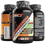 Ashwagandha Triple Extrakt Komplex - Premium: Ultra hochdosiert mit 2620 mg - Shoden® Ashwagandha-Wurzelextrakt (35% Withanolide) + Bio Ashwagandha Pulver + Piperin - 120 Kapseln - Vegan