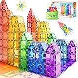 Magnetische Fliesen Kinderspielzeug STEM Magnet Spielzeug für Kleinkind Magnetische Blöcke Bauspielzeug Vorschule Lernen Sensorische Montessori Spielzeug für 3+ Jahre alte Jungen und Mädchen