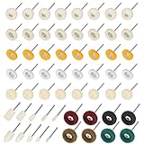 Schleifmittel Polierscheiben 58 PCs 1 Zoll mit 1/8'(3 mm) Schaftpolierscheibe,Wollfilz montierter Dorn,Mini Bürsten Polierset für Dremel Rotary Tool Grinder,Metall,Schmuck,Glas