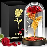 Gylinm Ewige Rose Geschenke für Frauen, Ewige Rose im Glas Überraschung für Mama, Die Schöne das Biest Ewige Rosen,Hochzeitstag Überraschung für Frauen,Geschenk für Muttertag/Valentinstag & Geburtstag