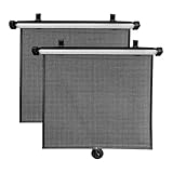 Car Window Sun Shade 15 Zoll Wärmeisolierender Seitenfenstervorhang Mit Saugnapf Teleskop 2-teiliger Einziehbarer Sonnenschutzvorhang Fürs Auto Autoscheiben Sonnen-Schutz