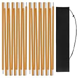 wiipara Zeltstangen 2 Stück Camping Ersatzstangen für Zelte, 3,6 M Outdoor-Stützstangen Universale Zeltgestänge Ersatzgestänge mit Tasche Kompakt für Camping, Wandern Rucksackreisen (3,6m / Gold)