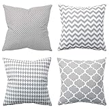Amilian 4er Set Dekokissen 45x45 cm mit Füllung und Bezug Balkonkissen Sofa Wohnzimmer Deko 45x45 cm