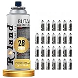 Roland Camping Butan Gaskartusche 227g – 28 Stück Gaskartuschen für Gaskocher, Lötbrenner & Heizung – Schweißbrenner Premium Qualität Butangas für Outdoor & Camping